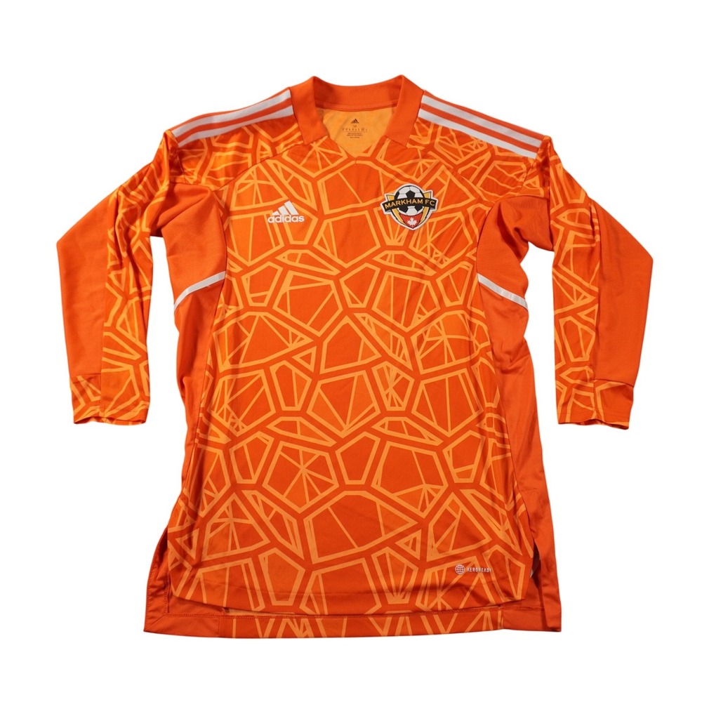 Adidas Soccer Jersey‎ Mens Medium Orange Markham FC Long Sleeve Aeroready